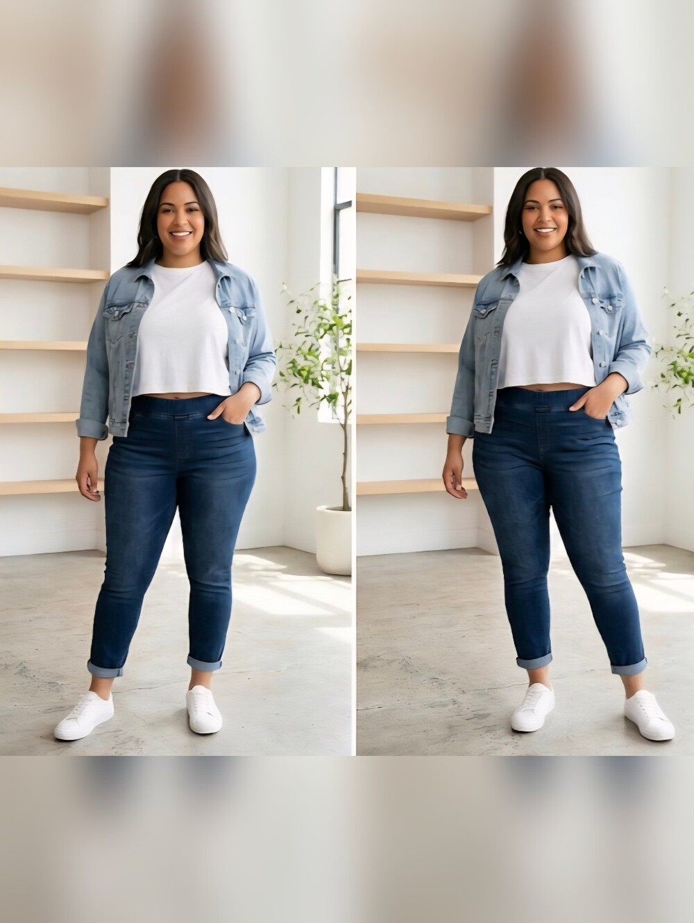 Ava & Viv Size 16W Dark Wash Jeggings Jeans Stretchy Waistband EUC